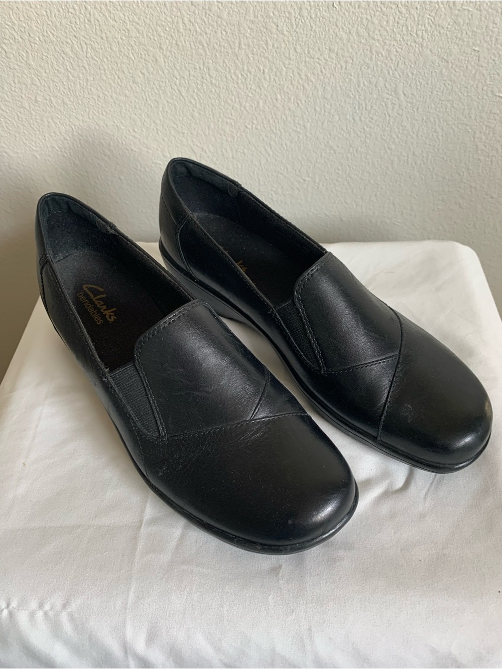 Clarks Bendable’s Slip-On Women's Comfort Loafers Black Size 7